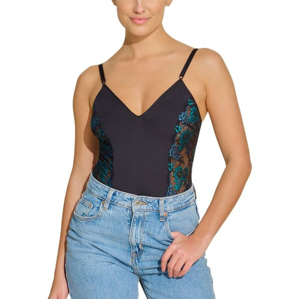 Cosabella Womens  Bisou Lace Side Panel Bodysuit, Black
